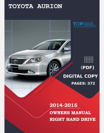 toyota aurion 2014-2015 owners manual